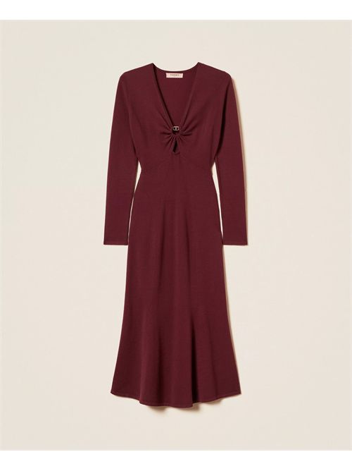 Abito longuette in maglia con Oval T TWINSET | TP3140/05609